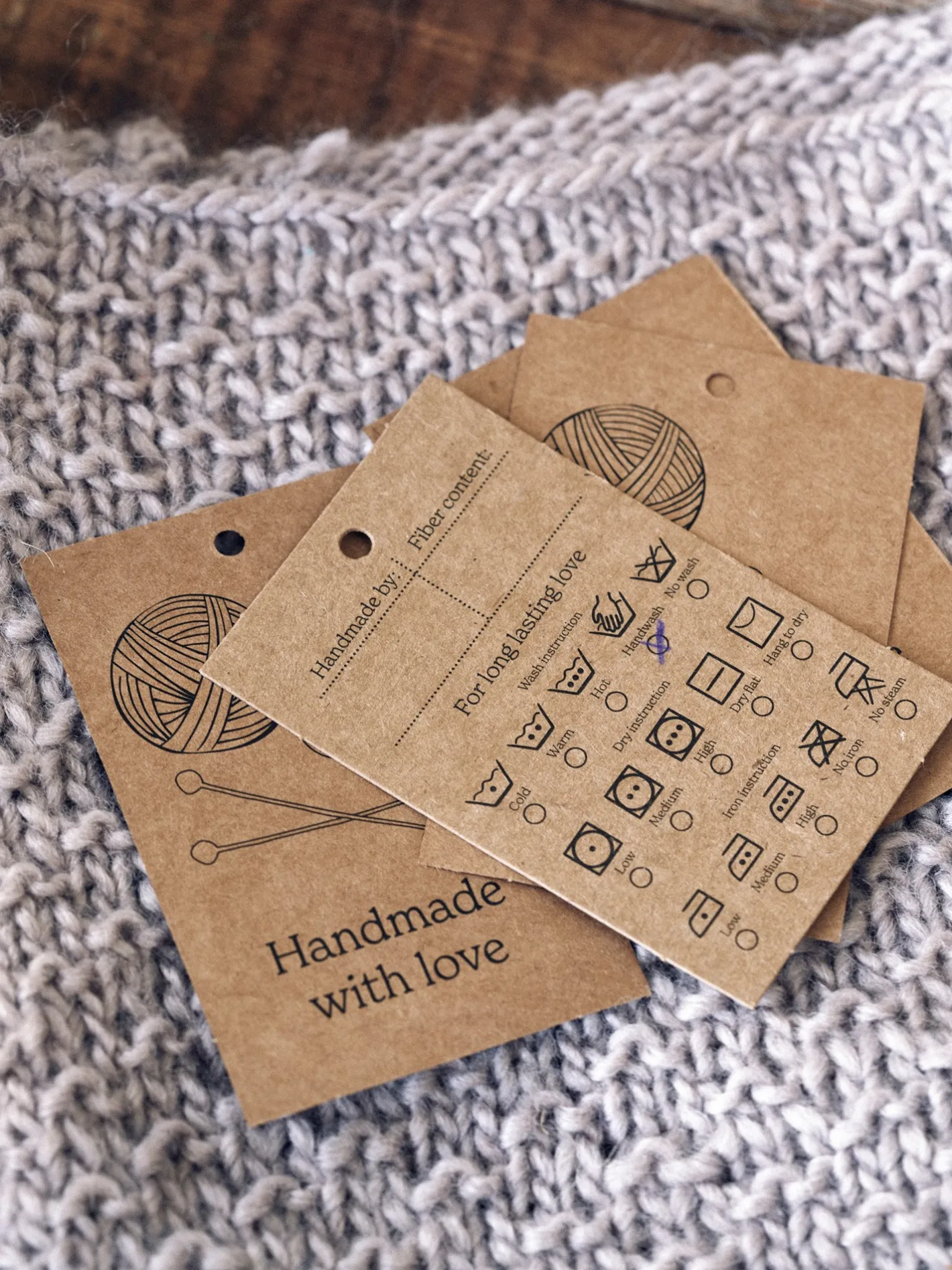 Søstrene Grene Etiketter Med Vaskeanvisninger Til DIY-projekter